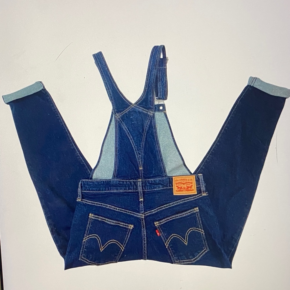 Levi's Women's Dark Blue Denim Overalls, Small